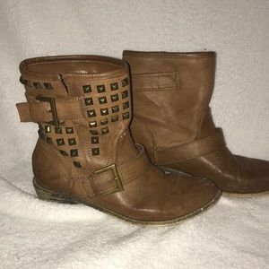 Mid calf Brown Studded Boots
